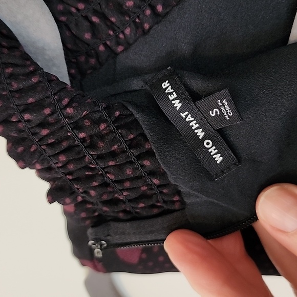 WHO WHAT WEAR polka dot micro dot mock neck midi dress - Picture 4 of 7